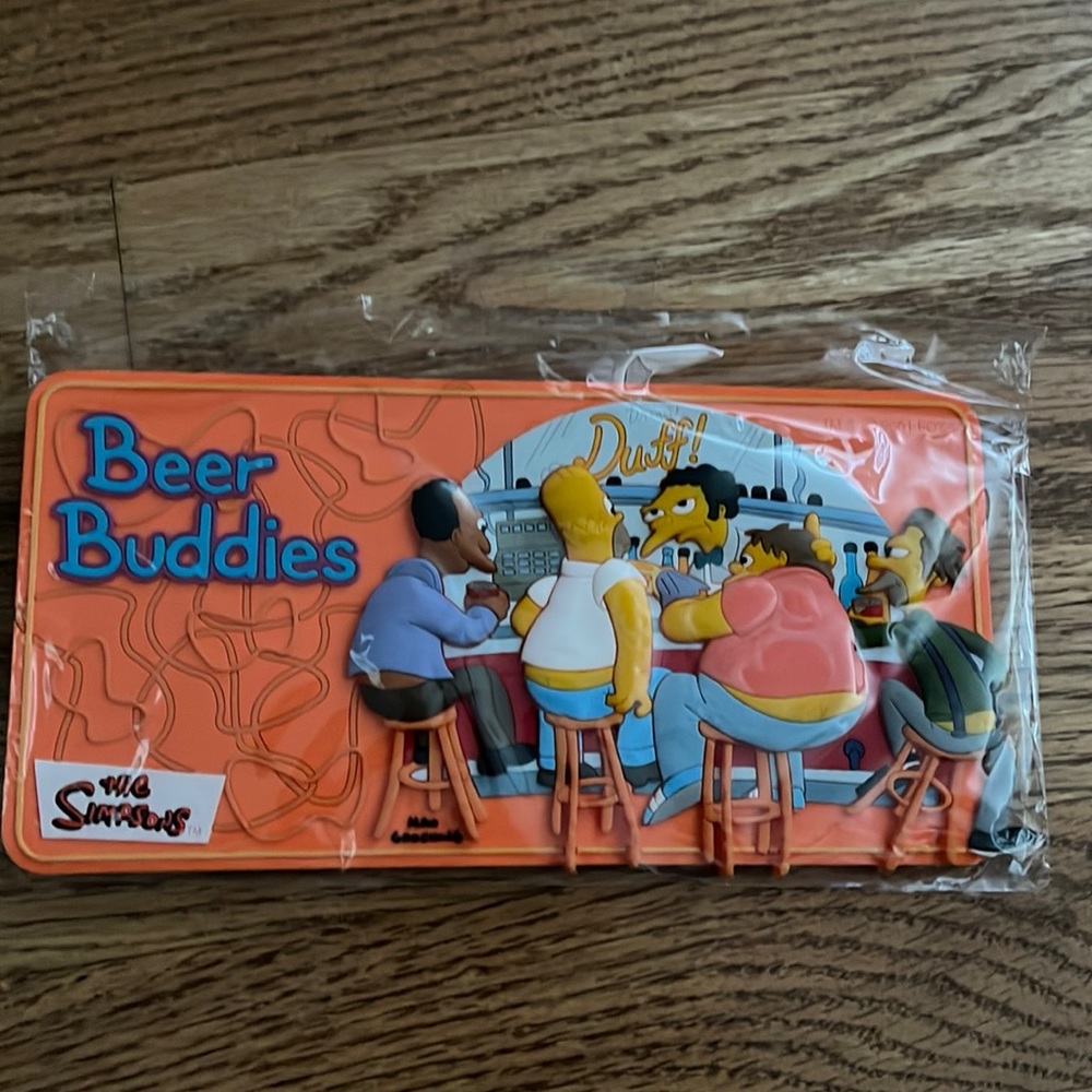 C Character UK Vintage 2001 The Simpsons BEER BUDDIES 3-D Rubber Door Plaque